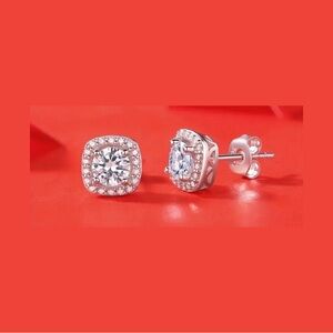 2 cttw Moissanite Studs, Set in 925 Sterling with Certificate + Giftbox
